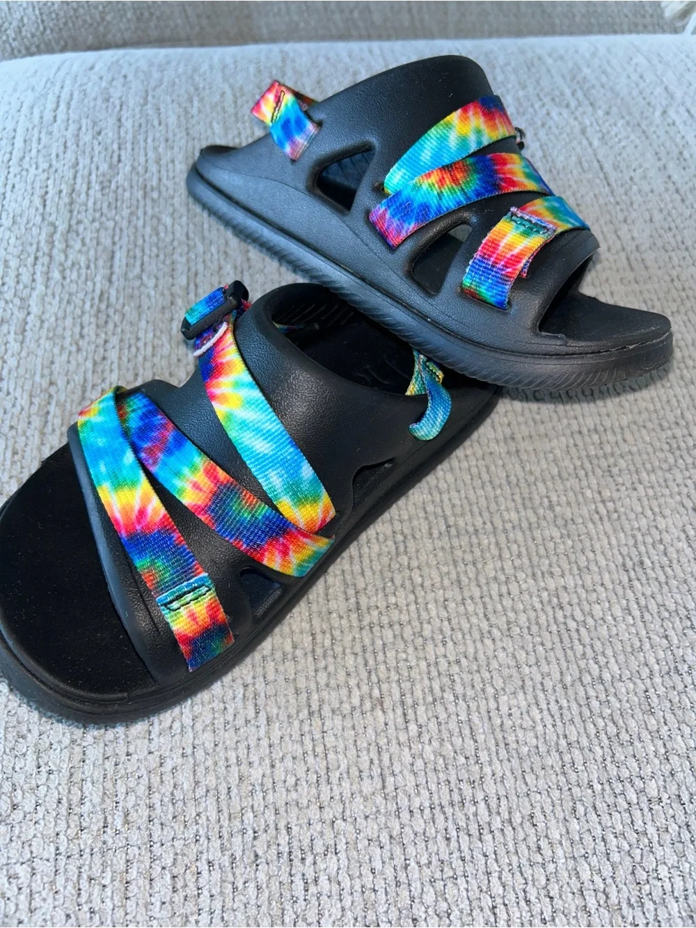 Chaco Chillos Unisex Kids Sz 2Y Tie Dye Print Slip On Sport Sandals Shoes ~ MINT